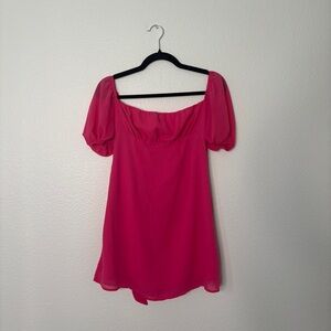 SHEIN Pink Babydoll Dress with Tie Back